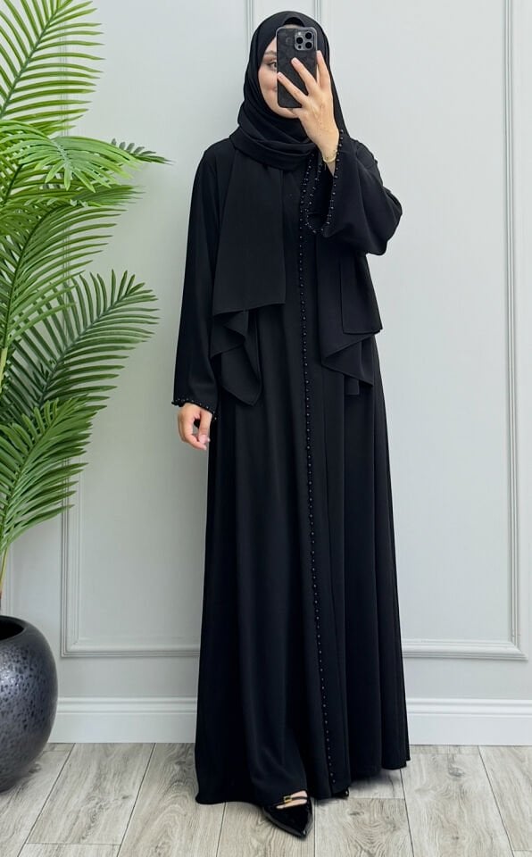 Pearl Abaya Siyah İnci