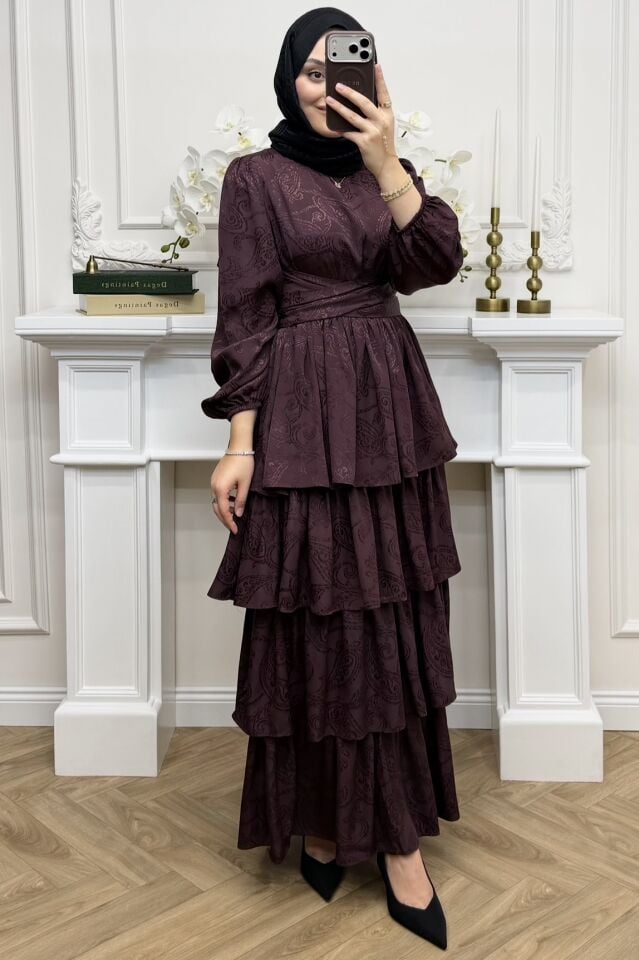 Talya Cupra Elbise Mürdüm