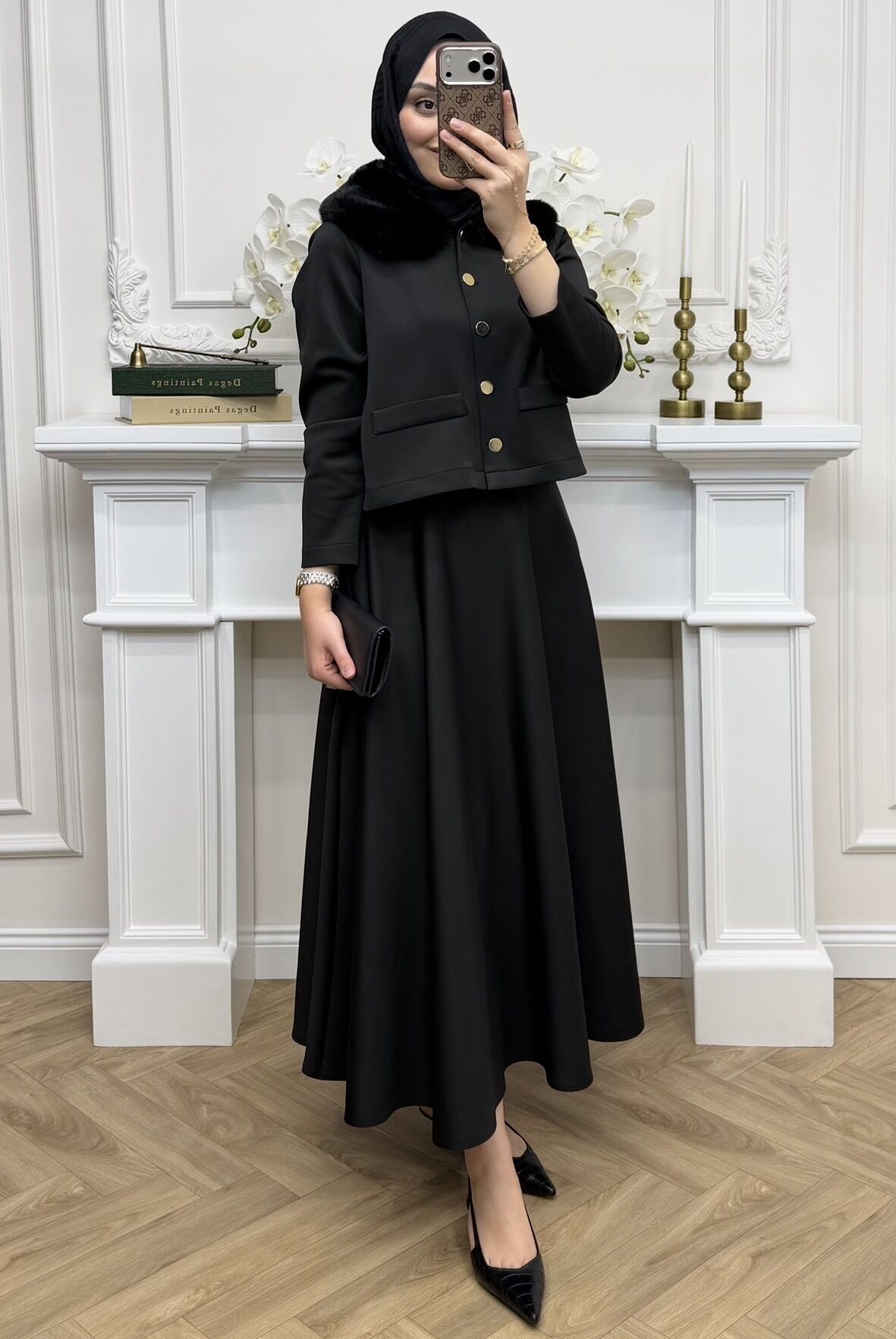 Eleni Scuba Etekli Takım Siyah