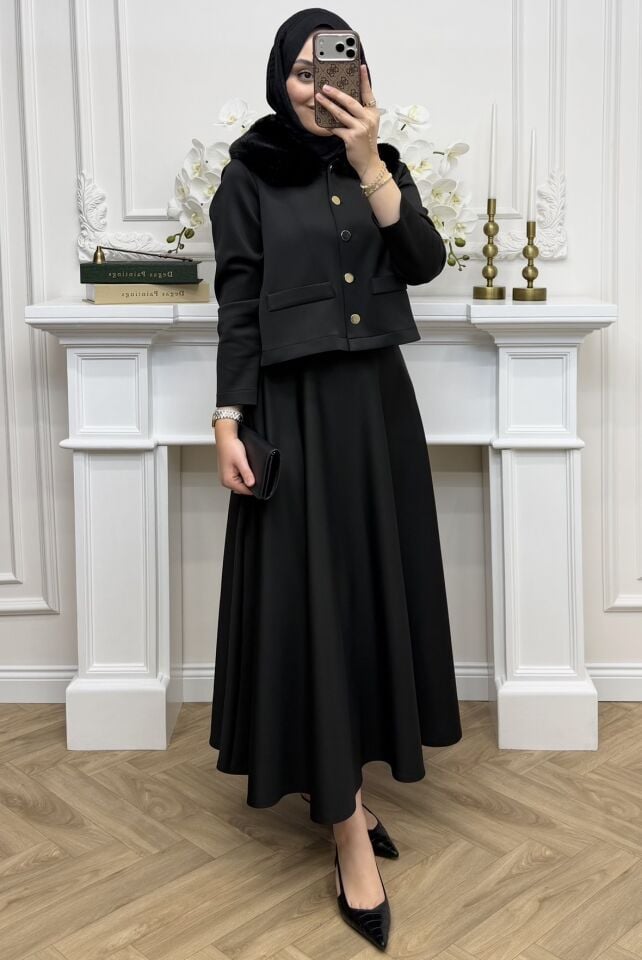 Eleni Scuba Etekli Takım Siyah