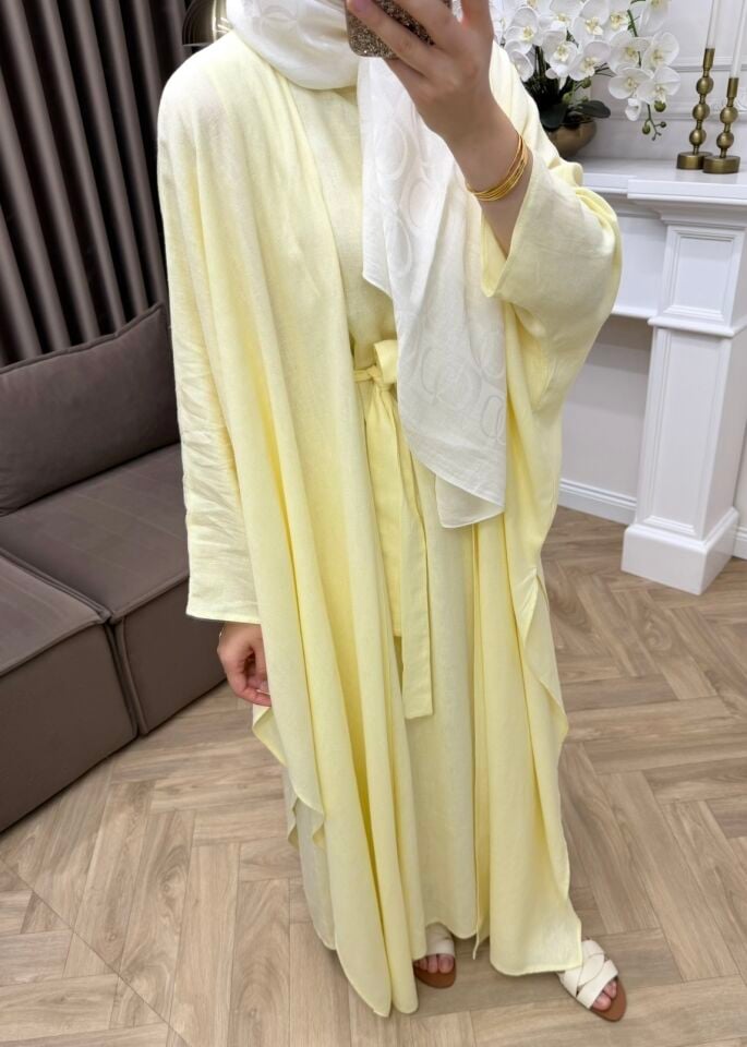 Arya Keten Abaya Takım Sarı