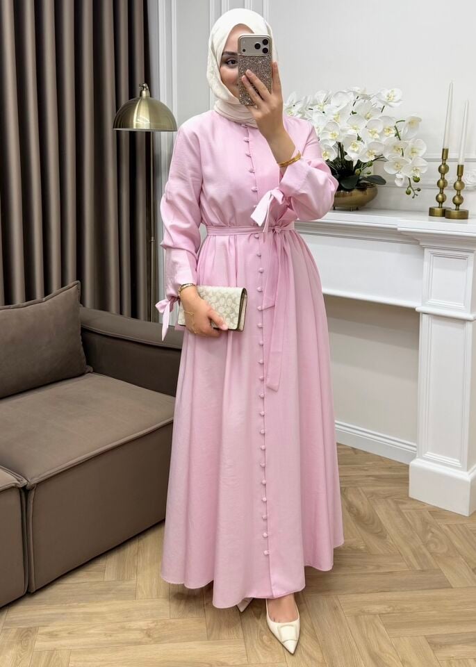 Asel Tensel Elbise Pembe