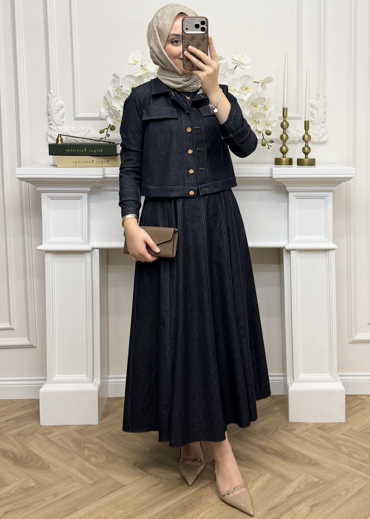 Valen Ceketli Kot Elbiseli Takım Lacivert