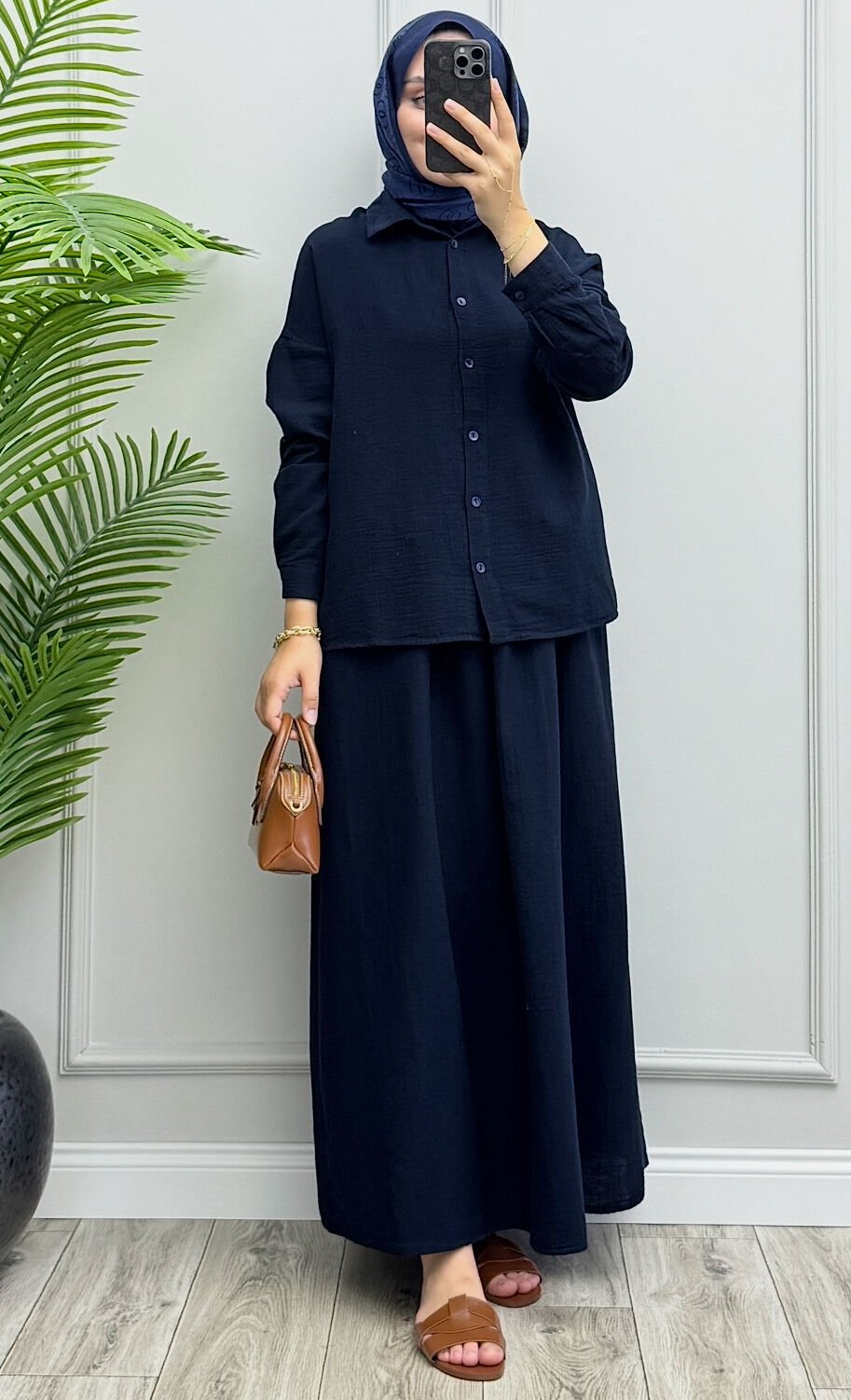 Polly Müslin Takım Lacivert