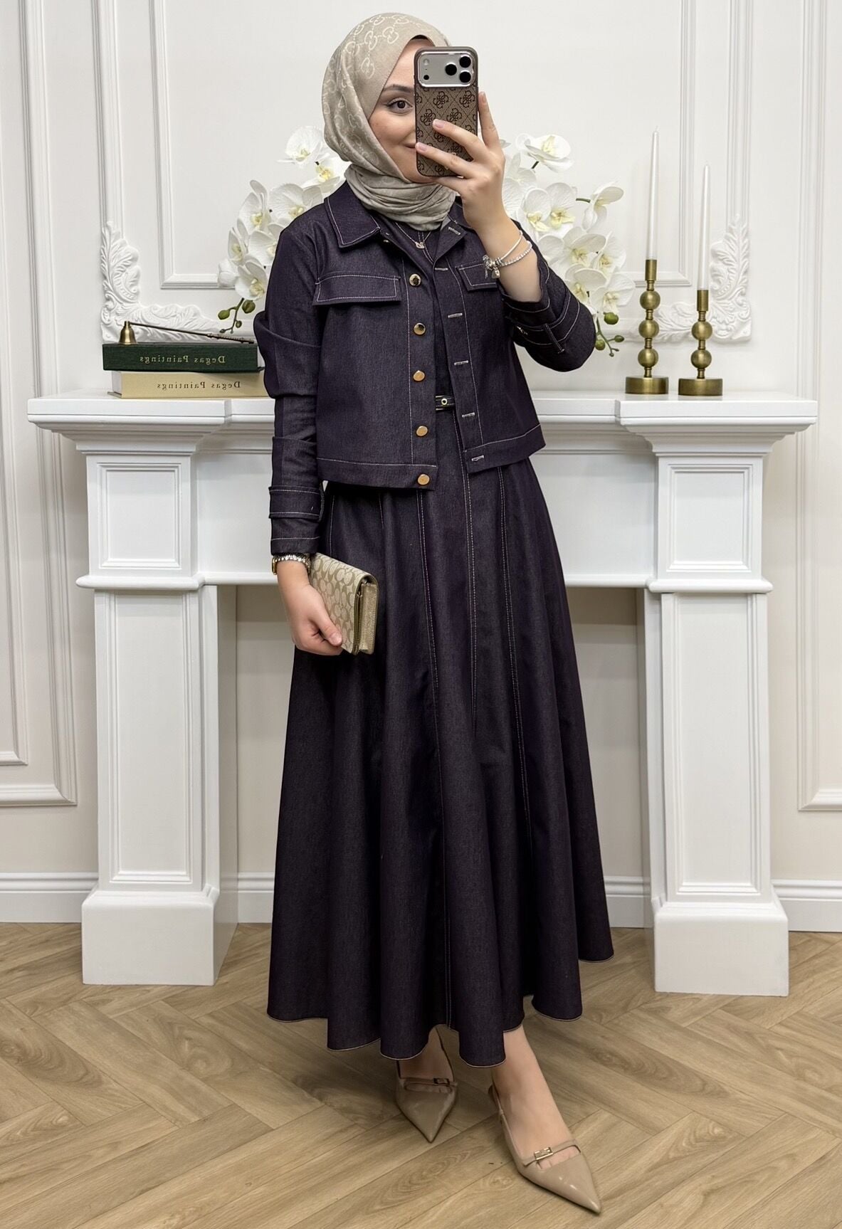 Valen Ceketli Kot Elbiseli Takım Mürdüm