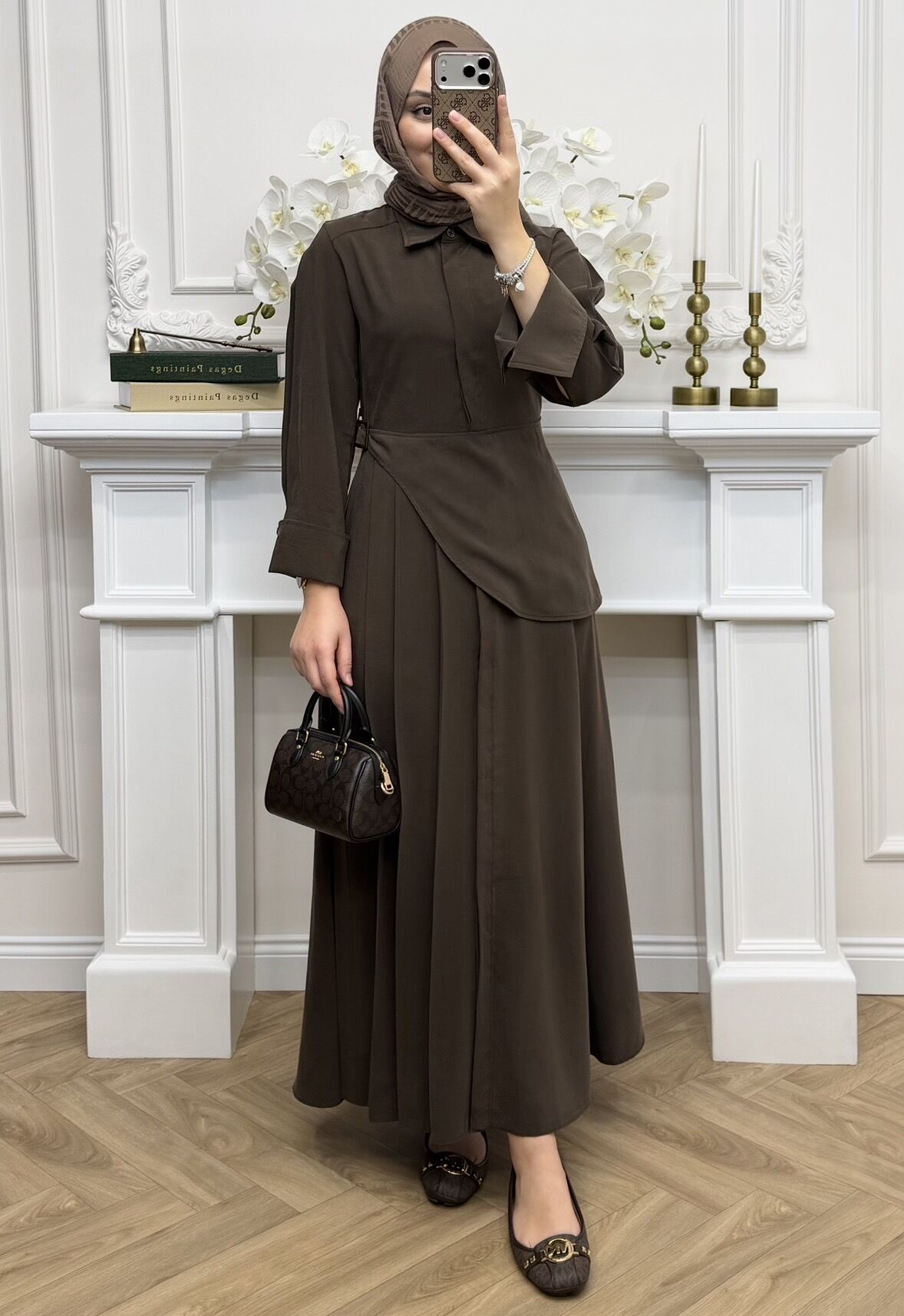 Lena Tensel Elbise Kahverengi