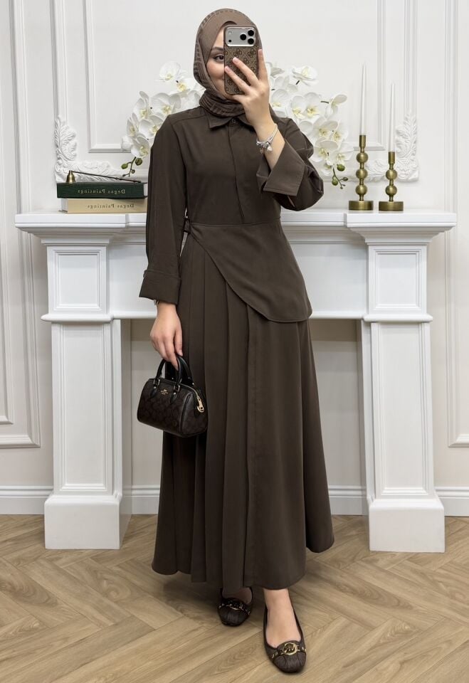 Lena Tensel Elbise Kahverengi