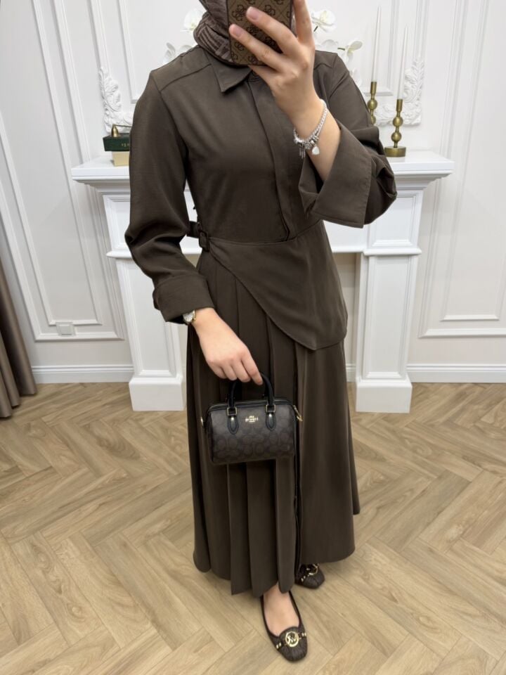 Lena Tensel Elbise Kahverengi