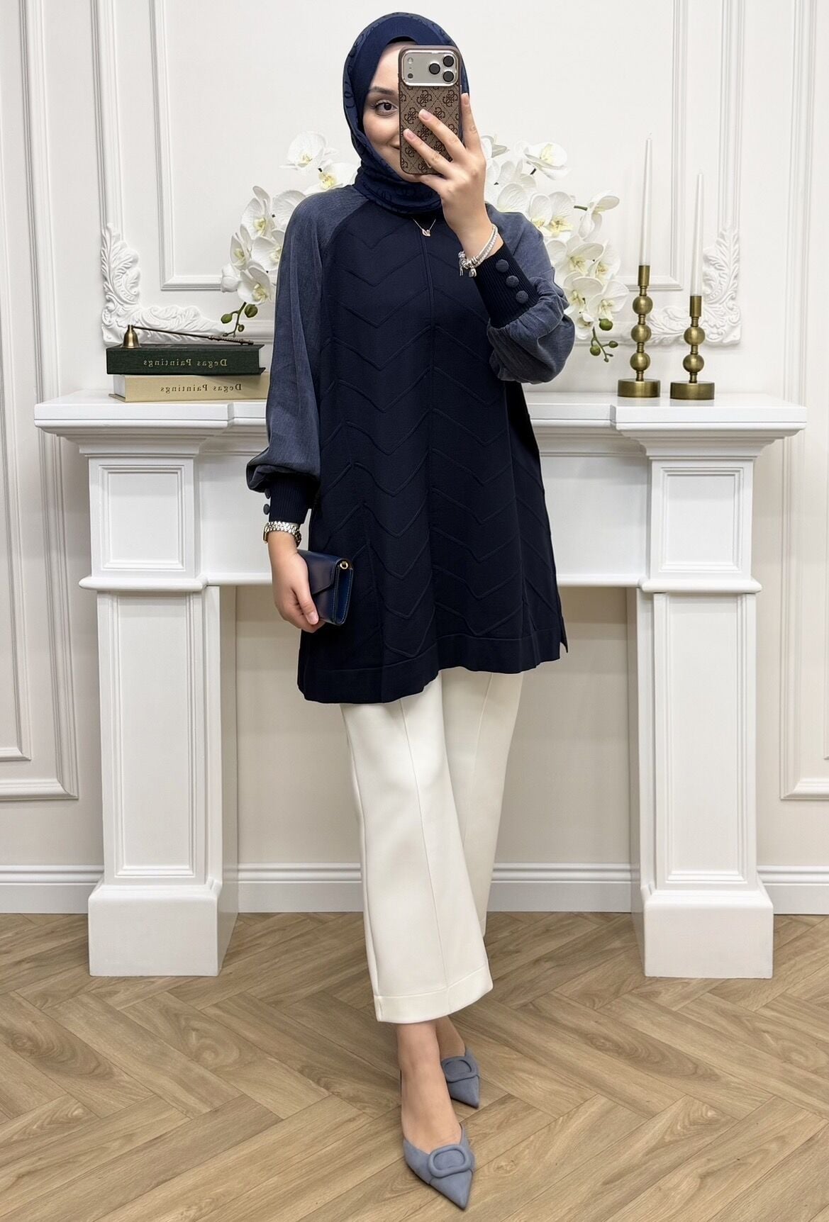 Jasmin Qupra Merserize Tunik Lacivert