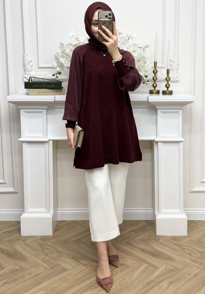 Jasmin Qupra Merserize Tunik Bordo