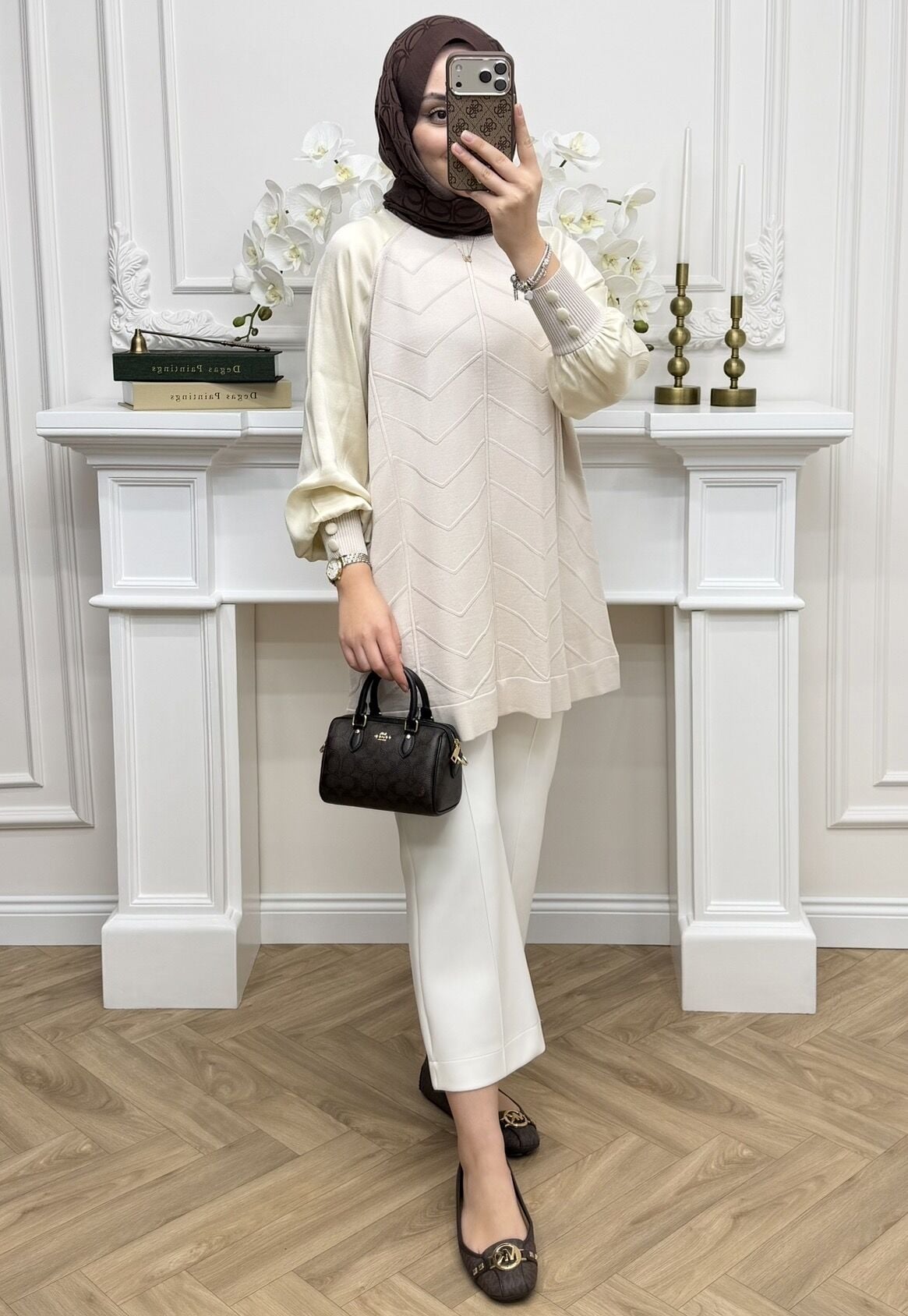 Jasmin Qupra Merserize Tunik Ekru