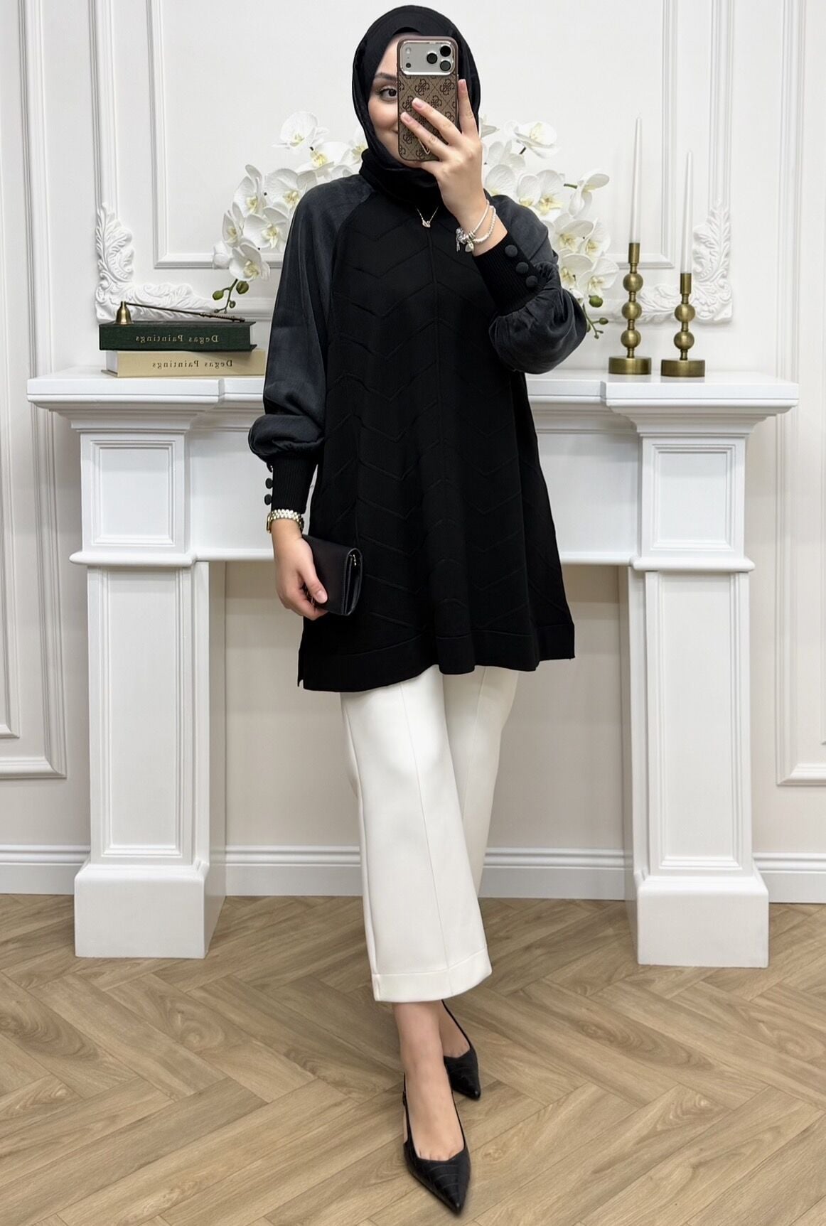 Jasmin Qupra Merserize Tunik Siyah