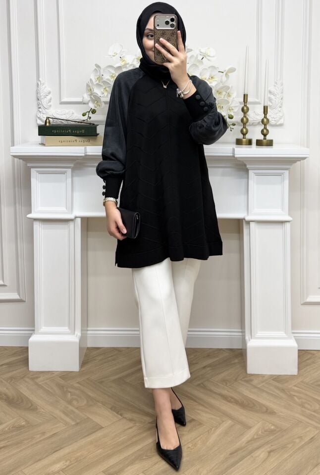 Jasmin Qupra Merserize Tunik Siyah
