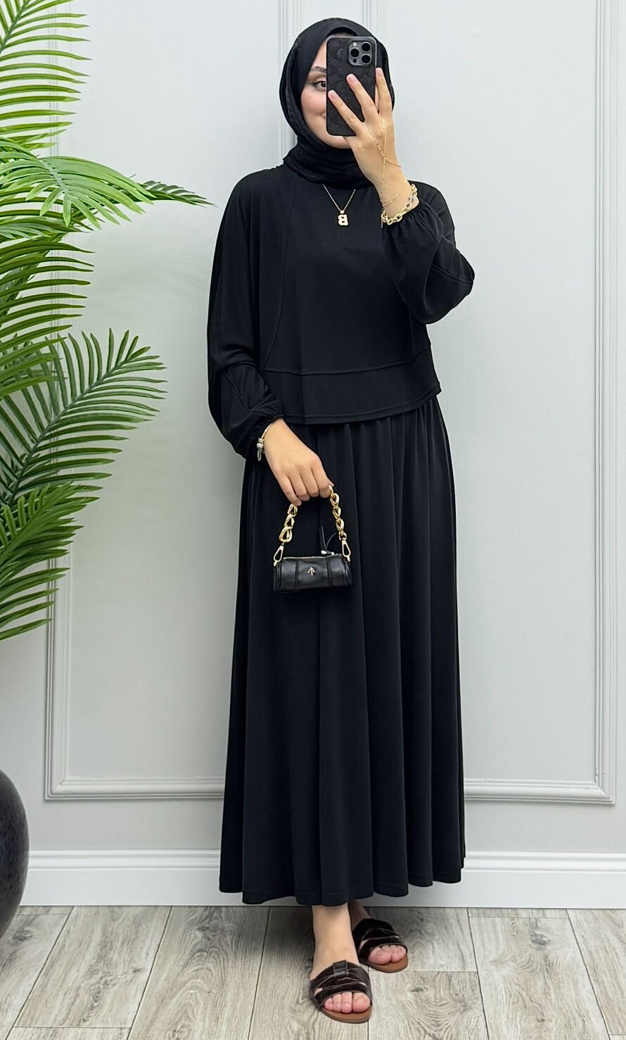 Ametist Oysh Etekli Takım Siyah